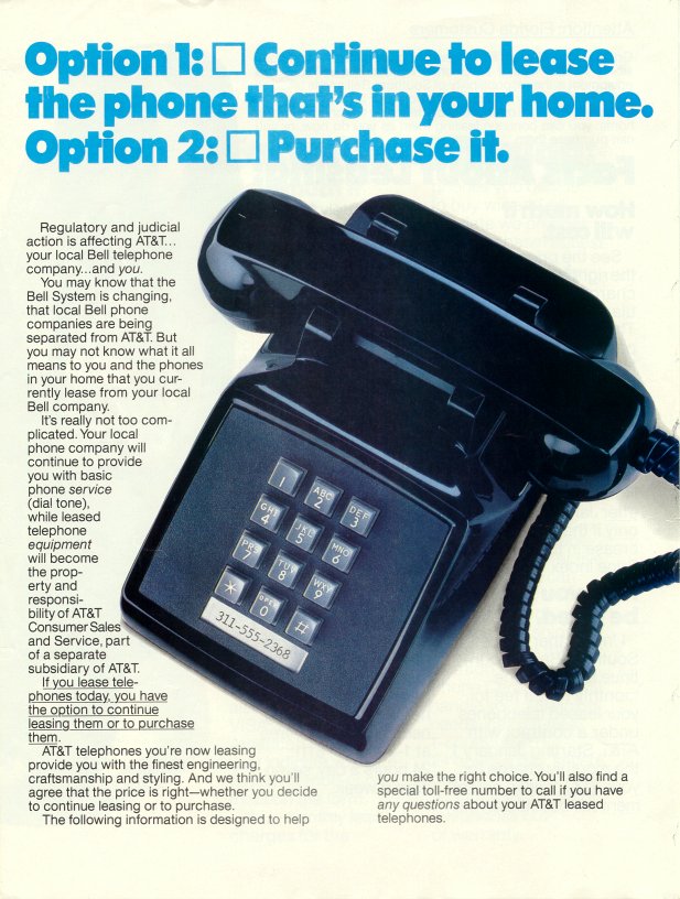 Publicité pour un téléphone américain Model 2500